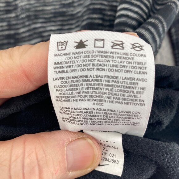 Nike Pro Top Womens Extra Large Gray Stripe Hyperwarm Turtleneck Pullover Active - Picture 7 of 10